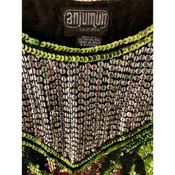 Vintage Anjumun 100% Silk Sequined Top 2X with 100% Rayon Lining A+ - Picture 7 of 7